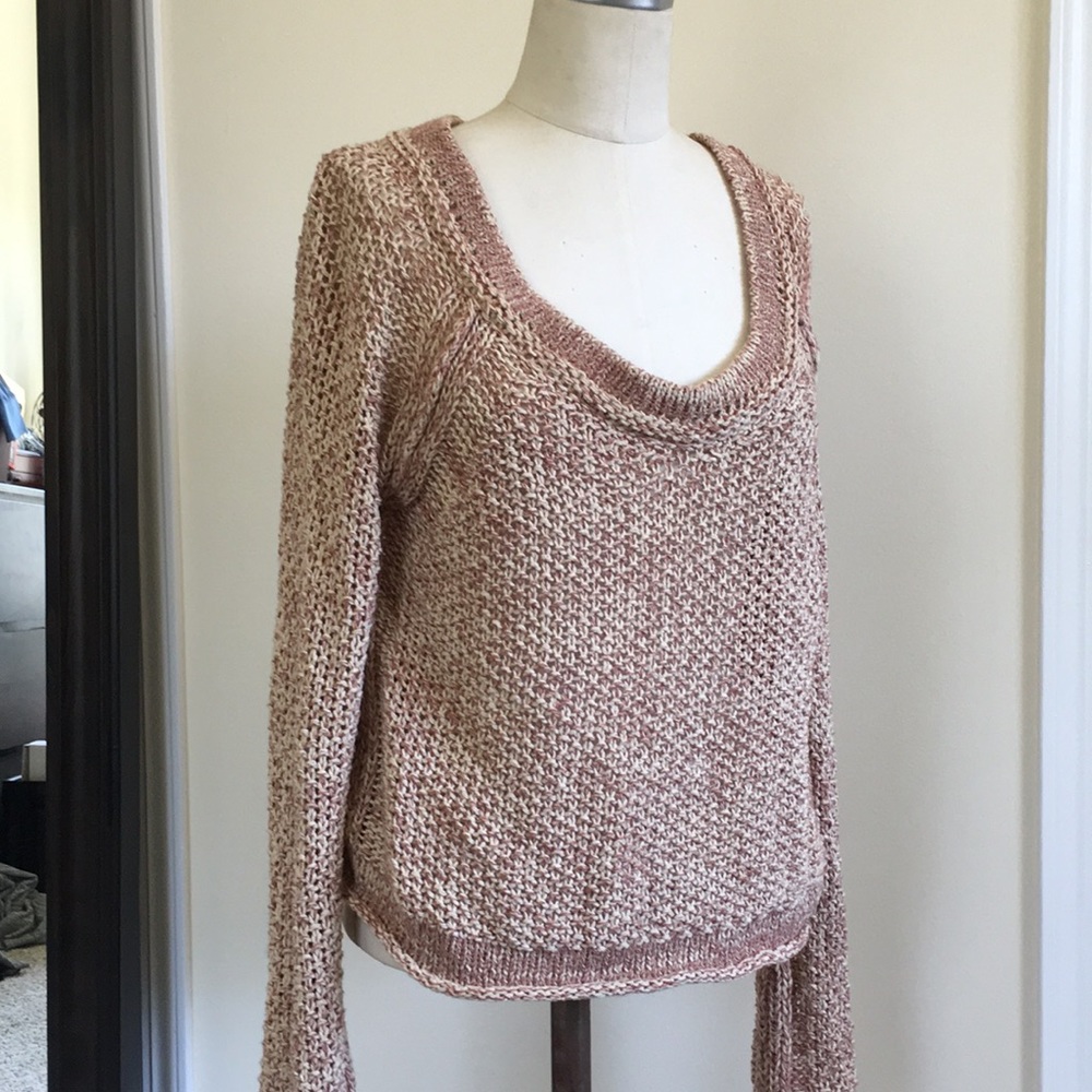 Free People Knit Sweater - Pink and Cream